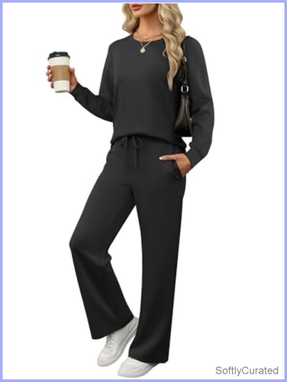 2 Piece Lounge Sets Wide Leg Tracksuit Casual Travel Outfits Matching Set Fall